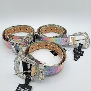 Hot Topic Rainbow Rhinestone Belts NEW #1928 - 1930